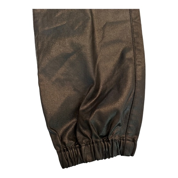 Express NWT Super High Rise Black Shiny Denim Joggers - Picture 2 of 6